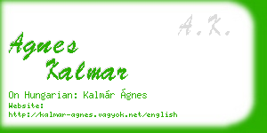 agnes kalmar business card